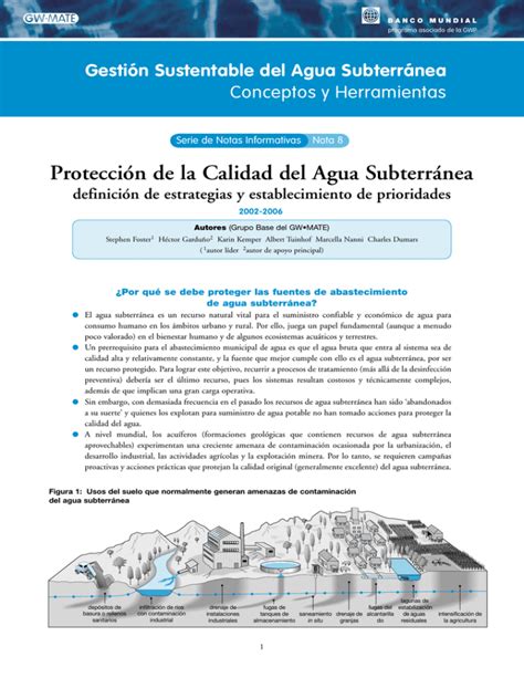 Protección de la Calidad del Agua Subterránea