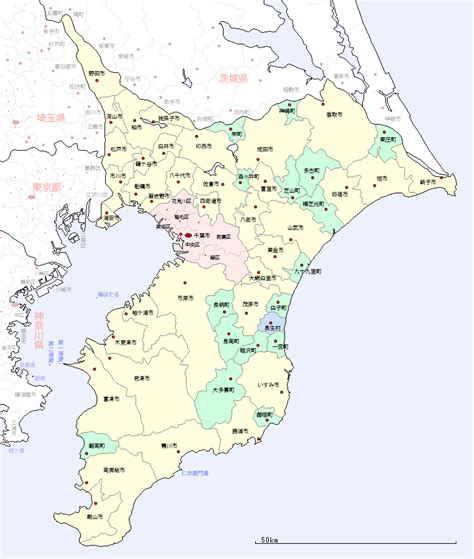 千葉県の地図