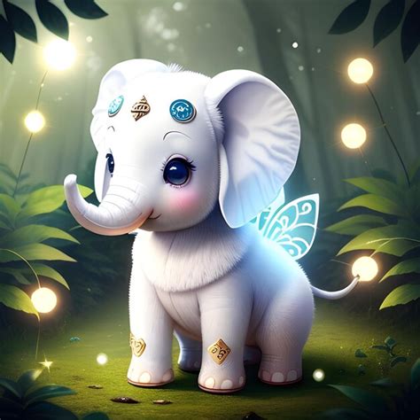 Premium Photo | Cute white elephant animation