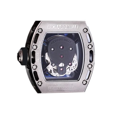 Richard Mille RM 052 Automatic Men Diamonds Skull Dial Rubber Band ...
