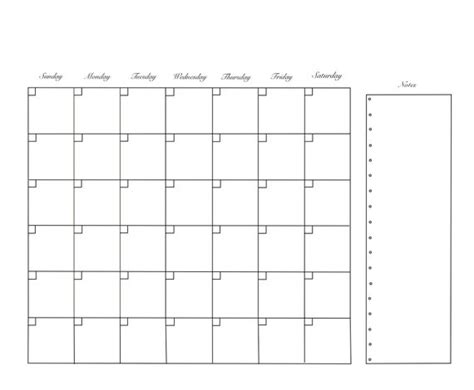 Calendario Mensual En Blanco Plantillas Office Templates Templates