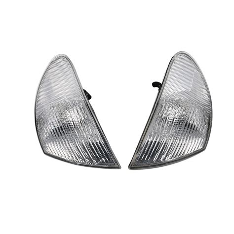 Pair Front Indicator Turn Signal Light White Lens For BMW 3 Series E46