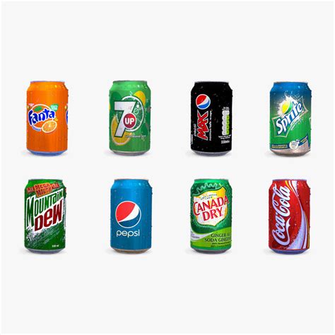 3d Model Collection Soda Cans Vr Ar Low Poly Cgtrader