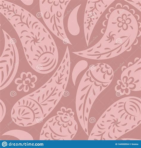 Teste Padr O Oriental De Paisley Papel De Parede Sem Emenda Cor De Rosa