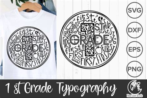 1st First Grade Typography Svg 1st First Grade Svg Etsy