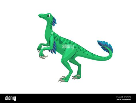 Cartoon troodon dinosaur character. Isolated vector small carnivorous ...