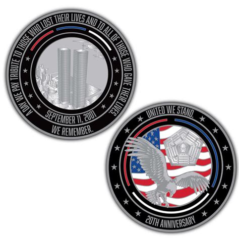 20th Anniversary 911 Challenge Coin Thin Blue Line Usa