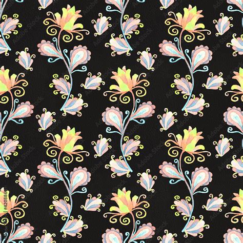 Fototapeta Chi Ski Chinoiserie Seamless Floral Pattern With Romantic