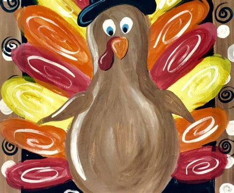 How To Paint A Turkey On Canvas Step By Step Painting Fall Canvas