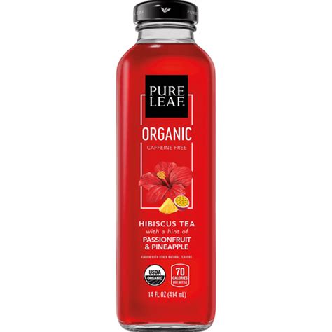 Pure Leaf Organic Hibiscus Tea With A Hint Of Passionfruit And Pineapple 14 Fl Oz Bottle Tea