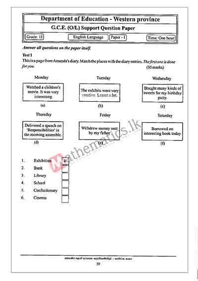 Ol Model Papers With Answers Western Province Mathematicslk