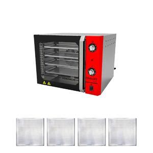 Kit Forno Turbo Convector Smart Basic Inox E Vermelho Fcsb4e 220v 4