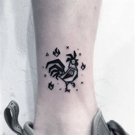 Black Rooster Tattoo Tattoogrid Net