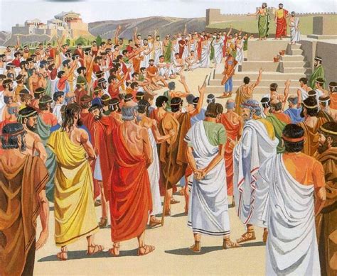 Hombres Participando En Democracia Ateniense Ancient Greece Ancient