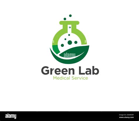 Green Lab With Leaf And Bottle Lab Logo Designs For Traditional