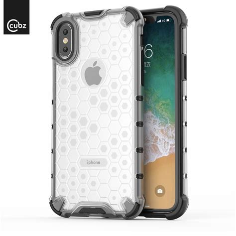 Husa IPhone X XS Gel TPU Honeycomb Shock Proof Transparent CUBZ