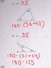 Triangle Sum And Exterior Angle Theorem Find The X Please Help I