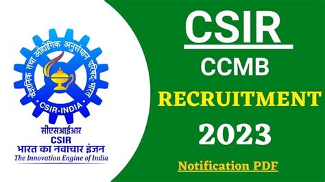 Csir Ccmb Recruitment Notification Out For Various Posts Apply