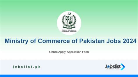 Ministry Of Commerce Of Pakistan Jobs 2024