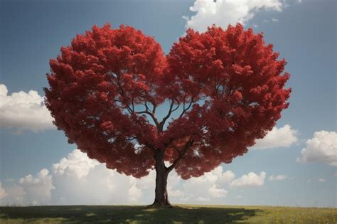 Premium Photo Red Heart Shaped Tree