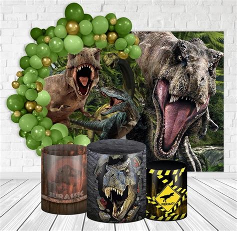 Kit Casado Pain Is Trio Capas Cilindro Dinossauro Jurassic