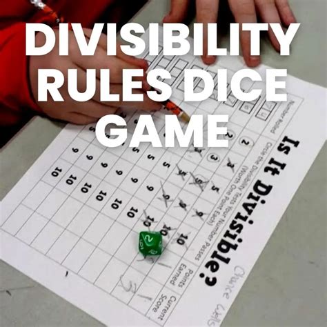 Divisibility Rules Printable Chart Free Pdf