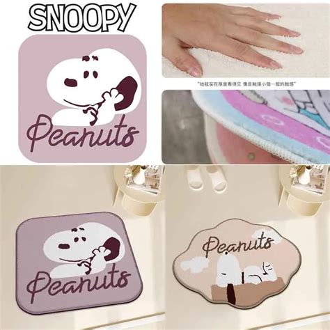 Snoopy Door Mat Ins Cartoon Cute Carpet Anti Slip Soft Plush Rugs For