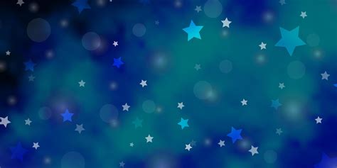 Fondo De Vector Azul Oscuro Con Círculos Estrellas Diseño Abstracto