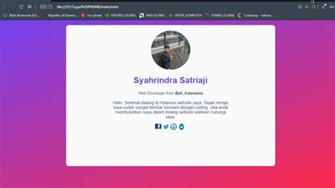 Tutorial Membuat Web Profile Pribadi Html Css Youtube