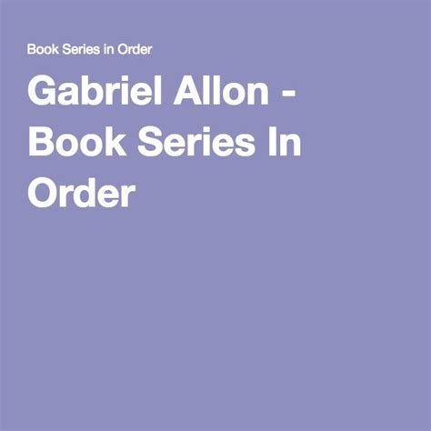 Gabriel Allon - Book Series In Order | Jackie collins books, James patterson books, Lisa gardner ...