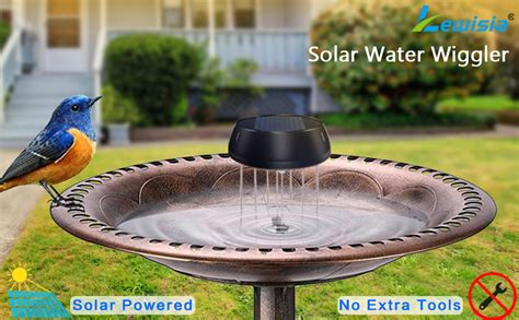 Amazon Lewisia Solar Water Wiggler Solar Powered Bird Bath Water