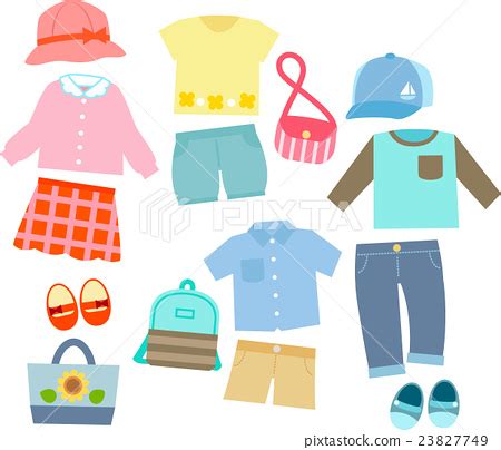 Children's clothing illustration set - Stock Illustration [23827749 ...