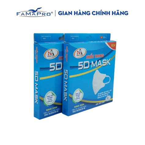 FAMAPRO 5D MASK QUAI THUN COMBO 2 HỘP Khẩu trang y tế kháng khuẩn 3