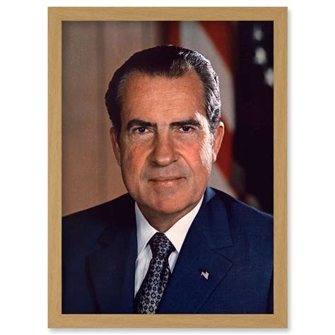 Us President Richard Nixon Portrait Photo Artwork Framed Wall Art Print