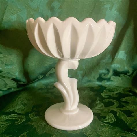 Milk Glass Compote Etsy