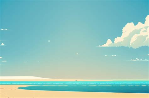 Premium Photo Minimal Summer Beach Landscape With Copy Space Blue Sky