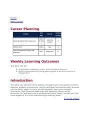 MGT 320 Week 4 Overview Docx MGT330 Week 4 Overview Career Planning