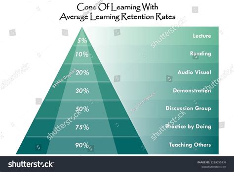 Cone Learning Average Learning Retention Rates Stock Vector Royalty