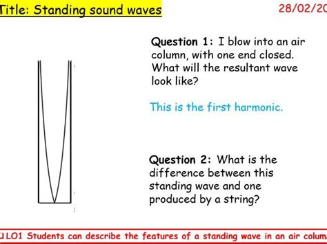 Standing Sound Wave Practical For As Waves 9702 Cie Unit 8 Teaching