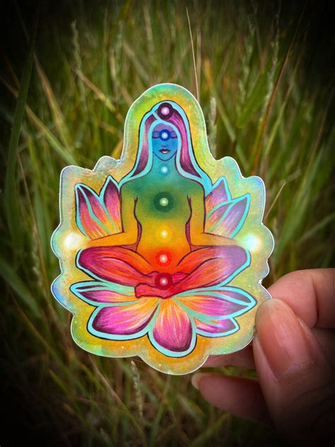 Chakra Sticker Holographic Meditation Sticker Yoga Sticker Etsy