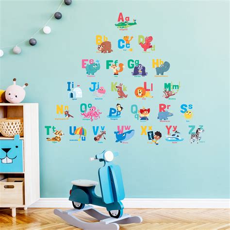 Alphabet And Animals Wall Stickers Decowall