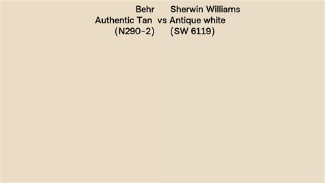 Behr Authentic Tan N290 2 Vs Sherwin Williams Antique White SW 6119