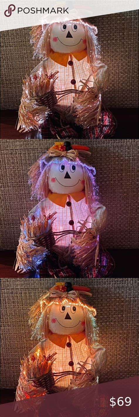 HPVTG Avon Frankie Fiber Optic Scarecrow Scarecrow Decorations