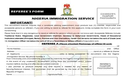 Nigeria Immigration Nis Referee Form 2023 Download Pdf Here Golden News