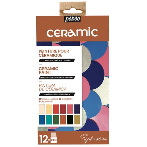 Farby do ceramiki i szkła Ceramic Pébéo 12 kolorów x 20 ml