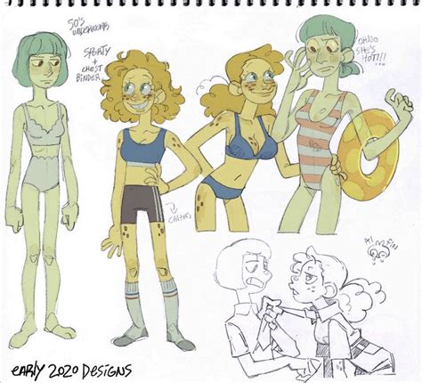 Genderbend Spongebob And Squidward Storybook Art Illustration Character Design Character Design