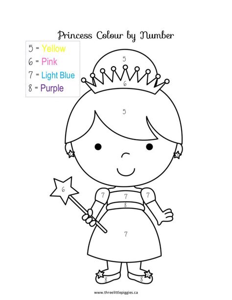 Free Color By Number Printables Princess