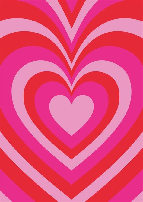 Poster Heart Hartjes A4 Poster 297x210mm Poster Roze Super