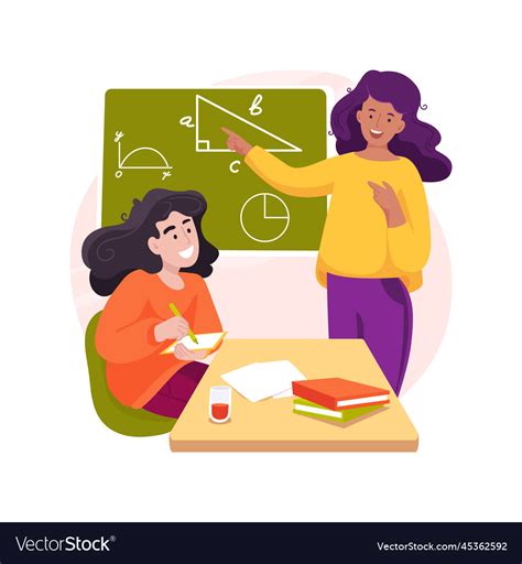 Math tutor isolated cartoon Royalty Free Vector Image