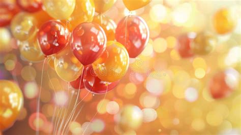 Colorful Balloons With Bokeh Background Generative Ai Stock Photo